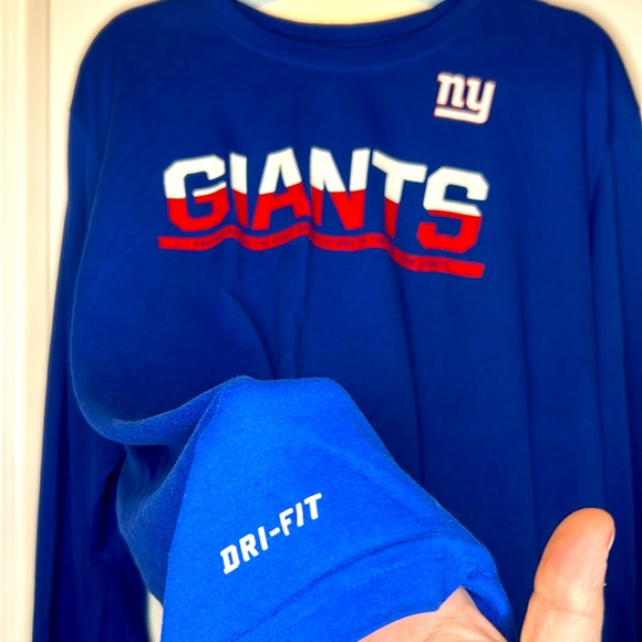 NIKE Dry Fit New York Giants Football Long Sleeve Shirt - Picture 4 of 7